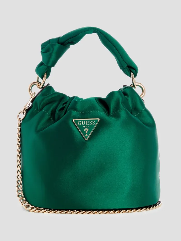 GUESS Sale Twiller Top Handle Pouch Bag Green 8211 Women