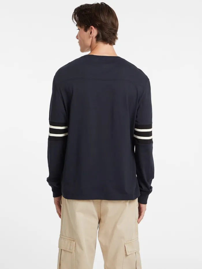 GUESS Shirts and Tees Number 81 Striped LongSleeve Tee White 8211 Men