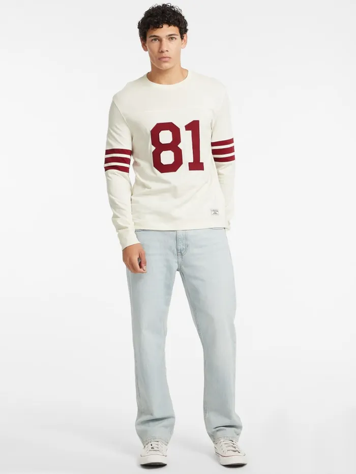 GUESS Shirts and Tees Number 81 Striped LongSleeve Tee White 8211 Men