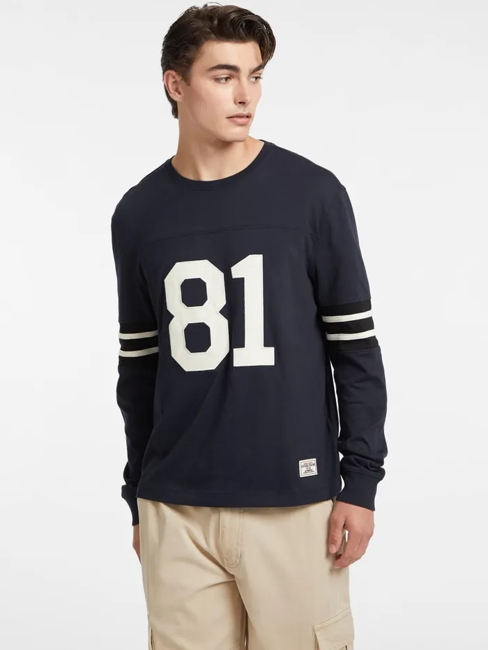GUESS Shirts and Tees Number 81 Striped LongSleeve Tee White 8211 Men