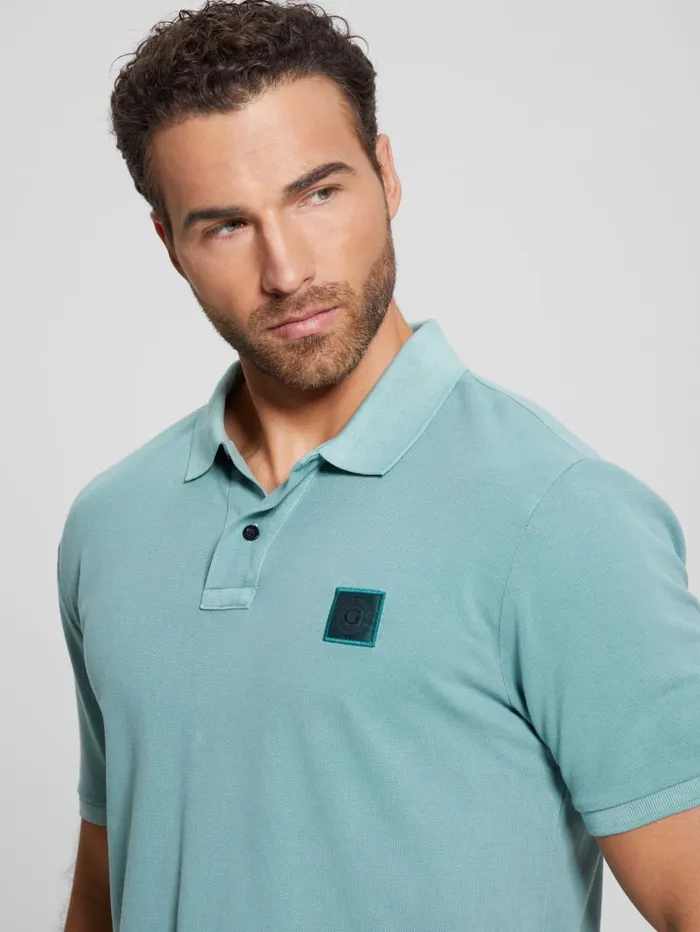 GUESS Shirts Eco Washed Polo Green 8211 Men