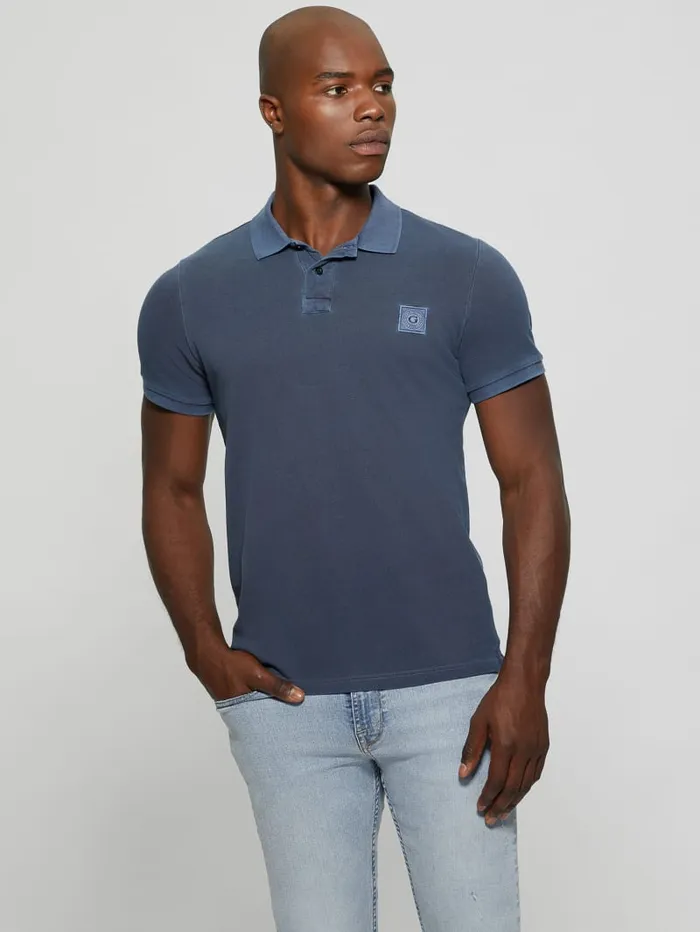 GUESS Shirts Eco Washed Polo Green 8211 Men