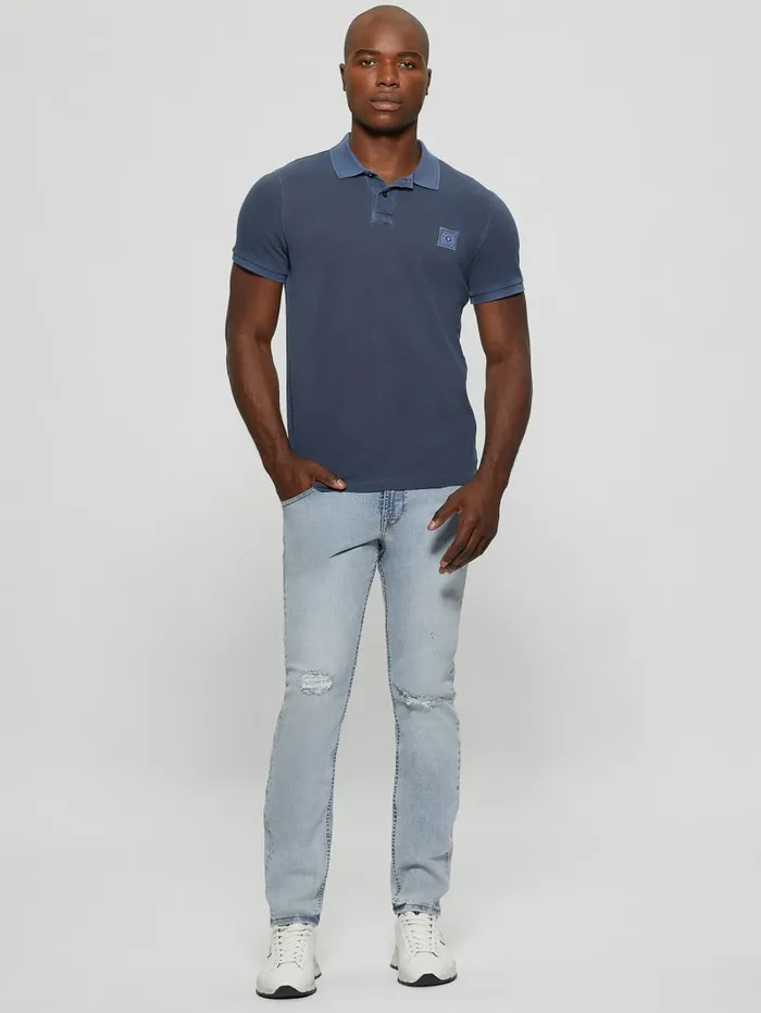 GUESS Shirts Eco Washed Polo Green 8211 Men