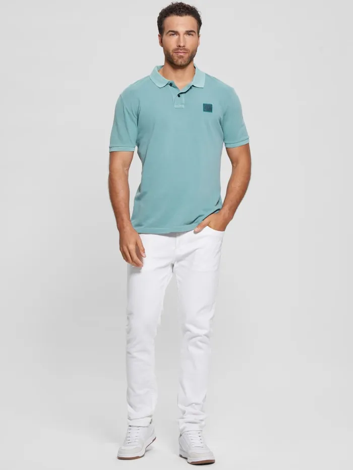 GUESS Shirts Eco Washed Polo Green 8211 Men