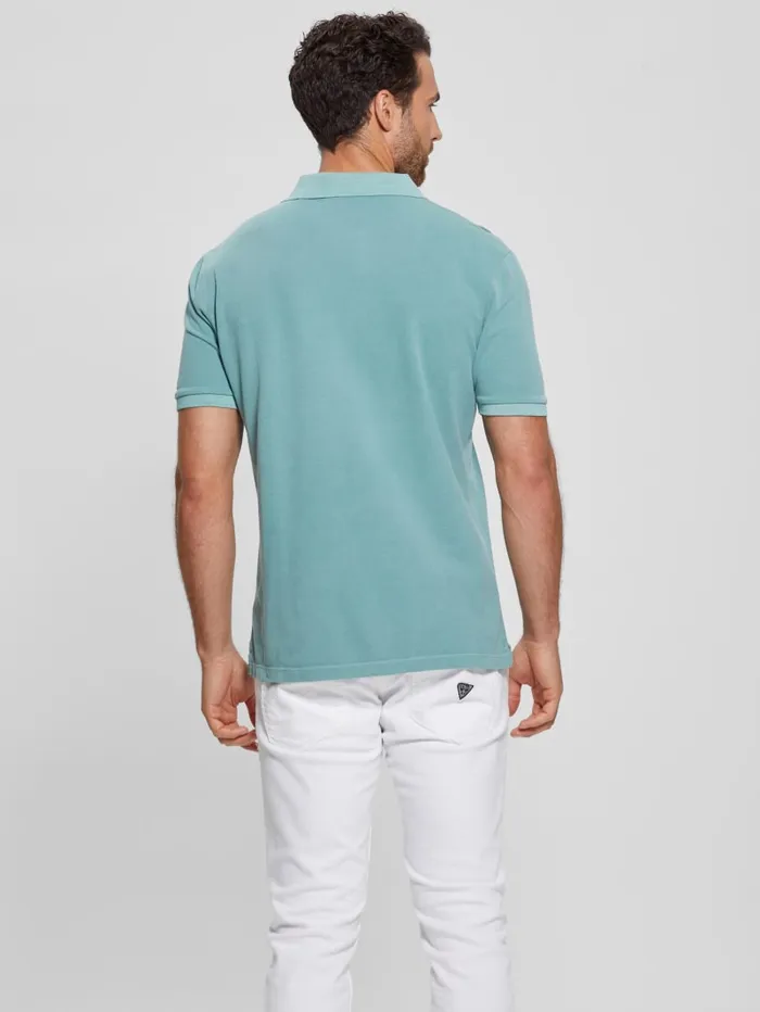 GUESS Shirts Eco Washed Polo Green 8211 Men