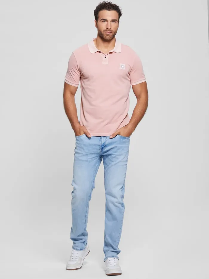 GUESS Shirts Eco Washed Polo Green 8211 Men