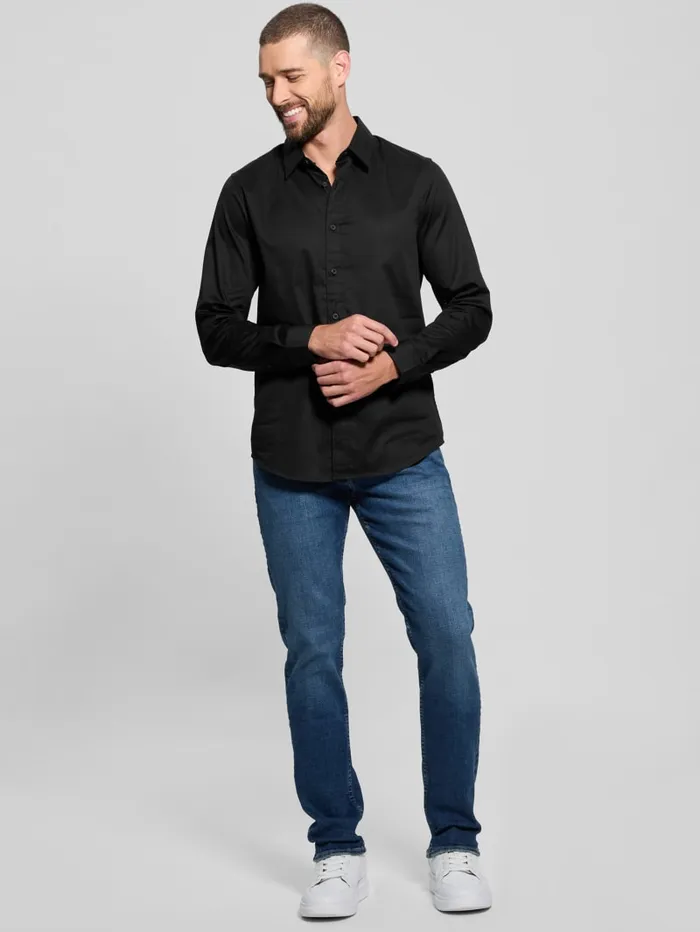 GUESS Shirts Luxe Stretch Shirt Beige 8211 Men
