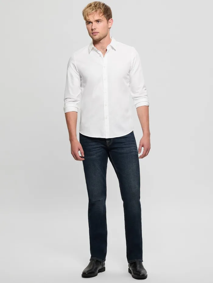 GUESS Shirts Luxe Stretch Shirt Beige 8211 Men