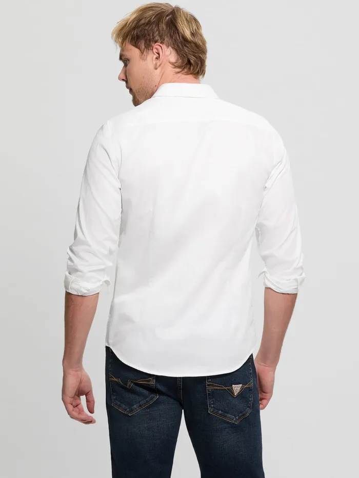 GUESS Shirts Luxe Stretch Shirt Beige 8211 Men