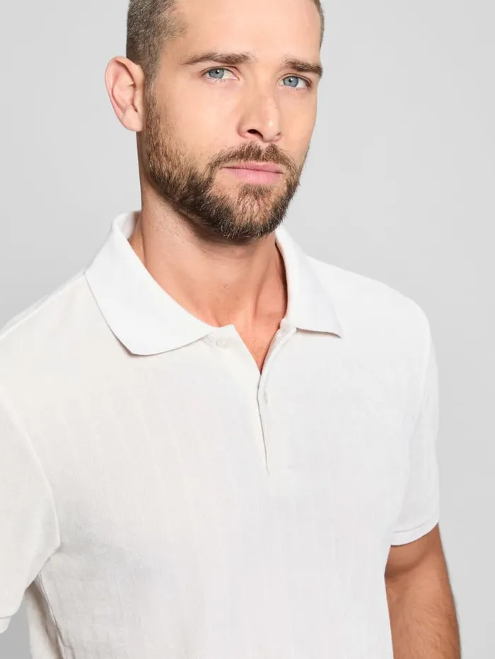 GUESS Shirts Parker Velour Polo Red 8211 Men