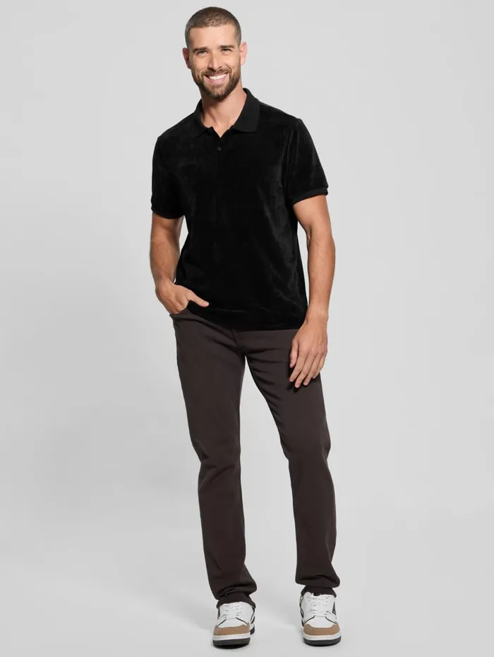 GUESS Shirts Parker Velour Polo Red 8211 Men