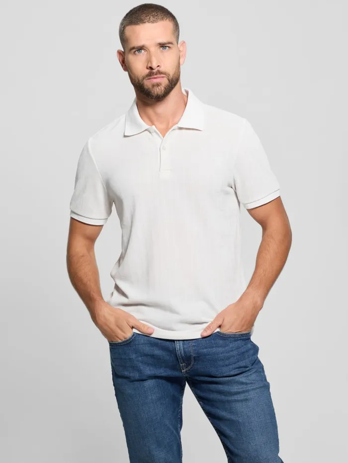 GUESS Shirts Parker Velour Polo Red 8211 Men