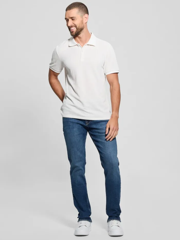 GUESS Shirts Parker Velour Polo Red 8211 Men