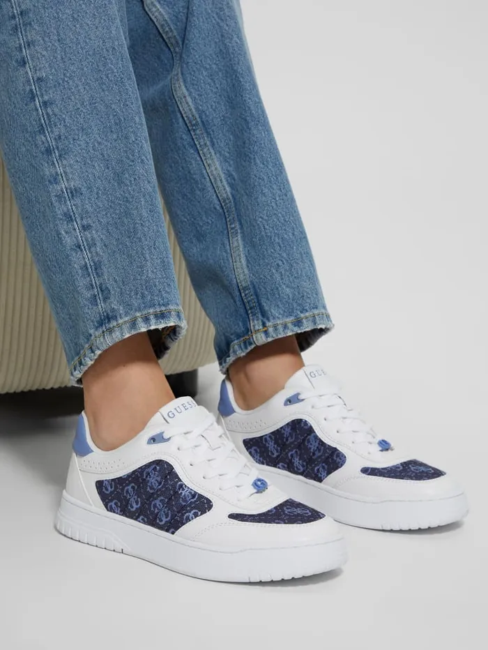 GUESS Shoes Rola Jacquard LowTop Sneakers Blue 8211 Women