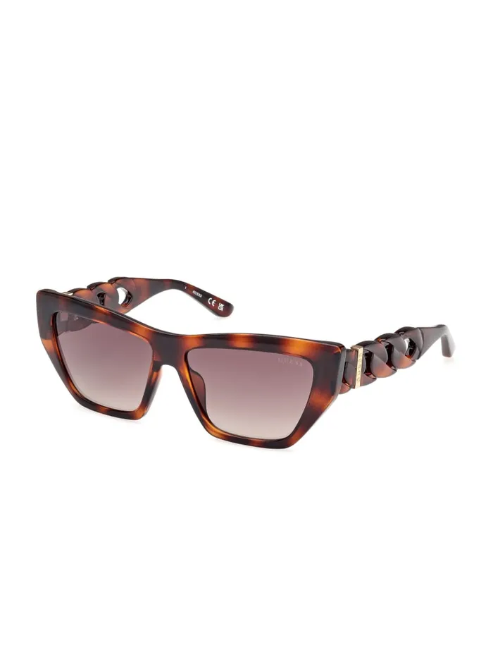 GUESS Sunglasses CatEye ChainLink Sunglasses Brown 8211 Women