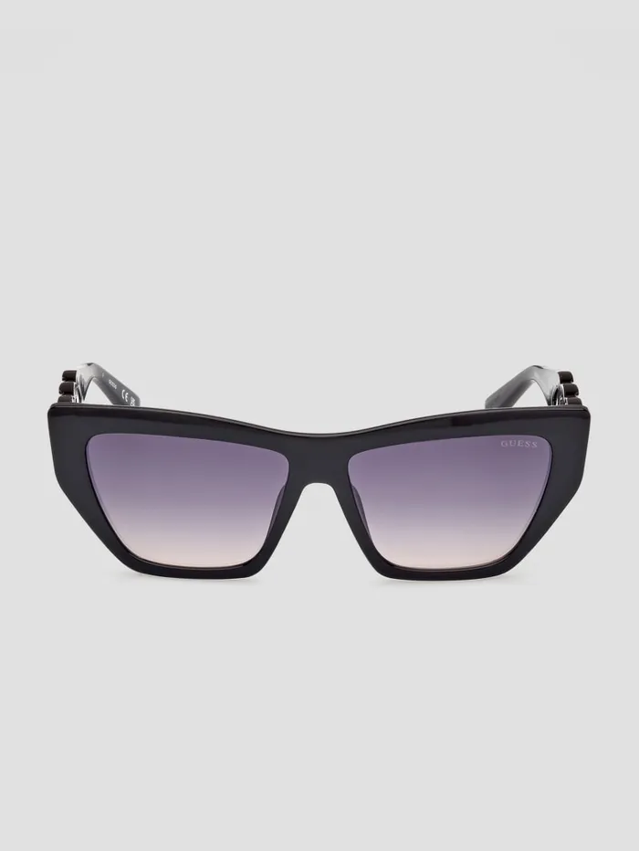 GUESS Sunglasses CatEye ChainLink Sunglasses Brown 8211 Women