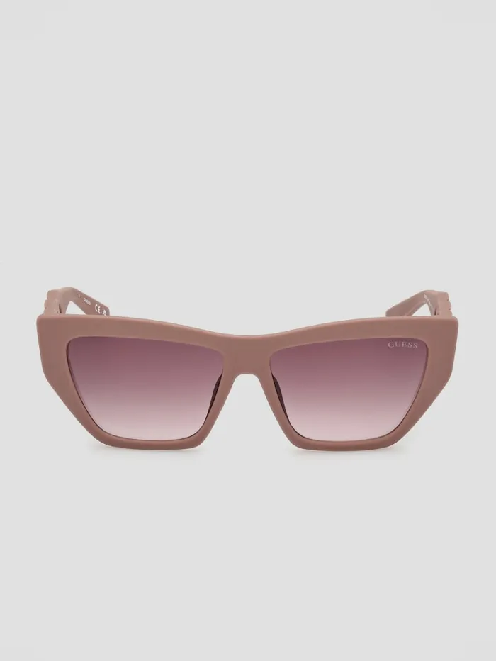 GUESS Sunglasses CatEye ChainLink Sunglasses Brown 8211 Women