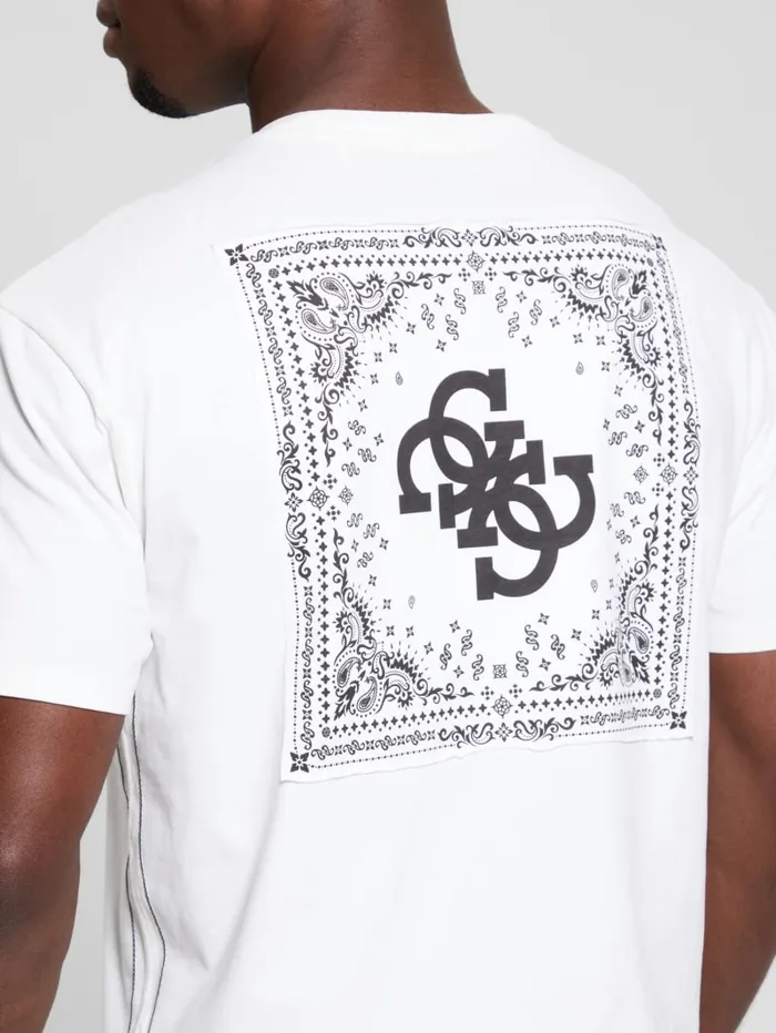 GUESS T Shirts and Tanks Bandana Applique Tee White 8211 Men