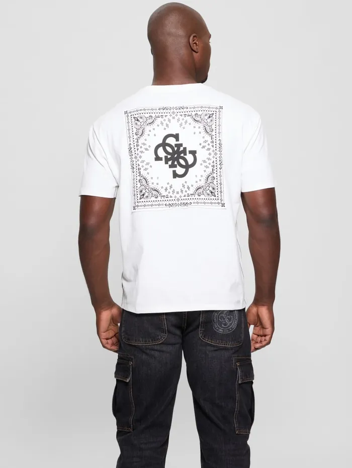 GUESS T Shirts and Tanks Bandana Applique Tee White 8211 Men