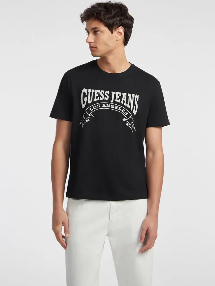 GUESS T Shirts and Tanks Banner Tee Black 8211 Men
