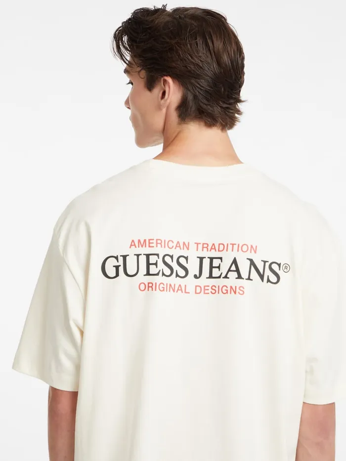 GUESS T Shirts and Tanks Oversized American Tradition Tee White 8211 Men