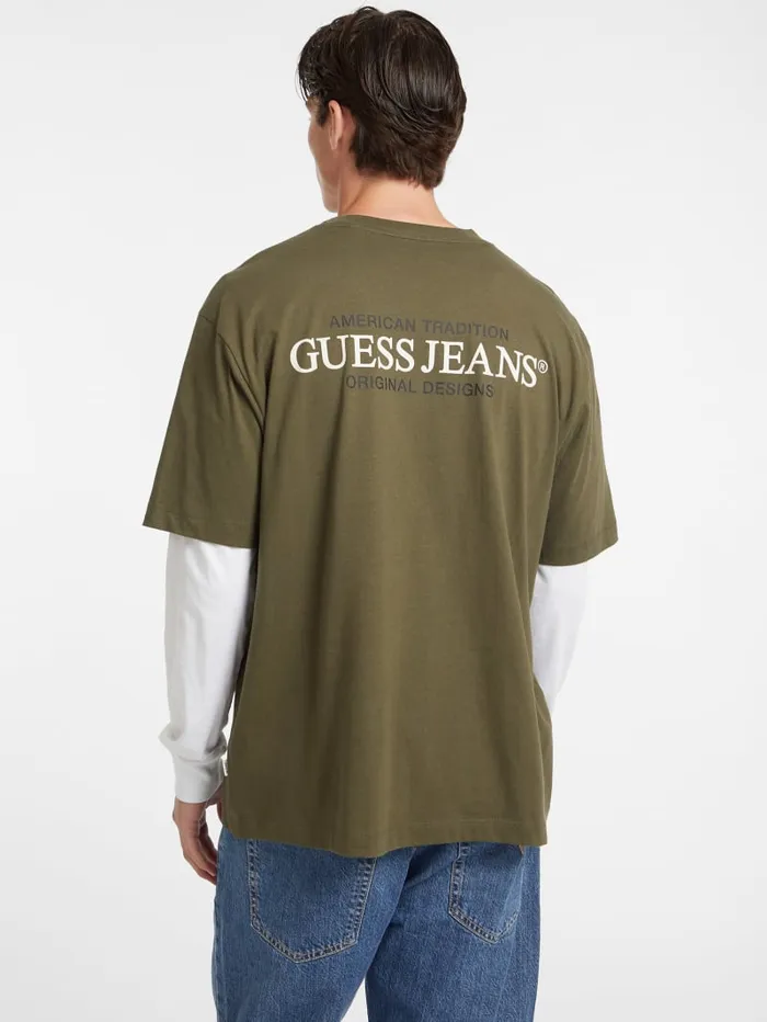GUESS T Shirts and Tanks Oversized American Tradition Tee White 8211 Men