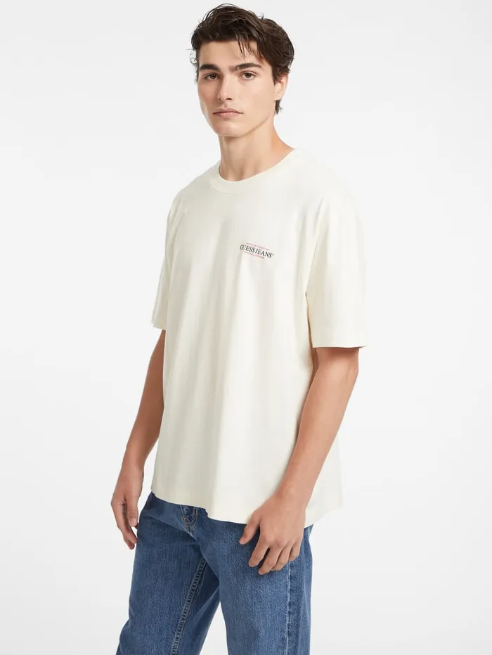 GUESS T Shirts and Tanks Oversized American Tradition Tee White 8211 Men