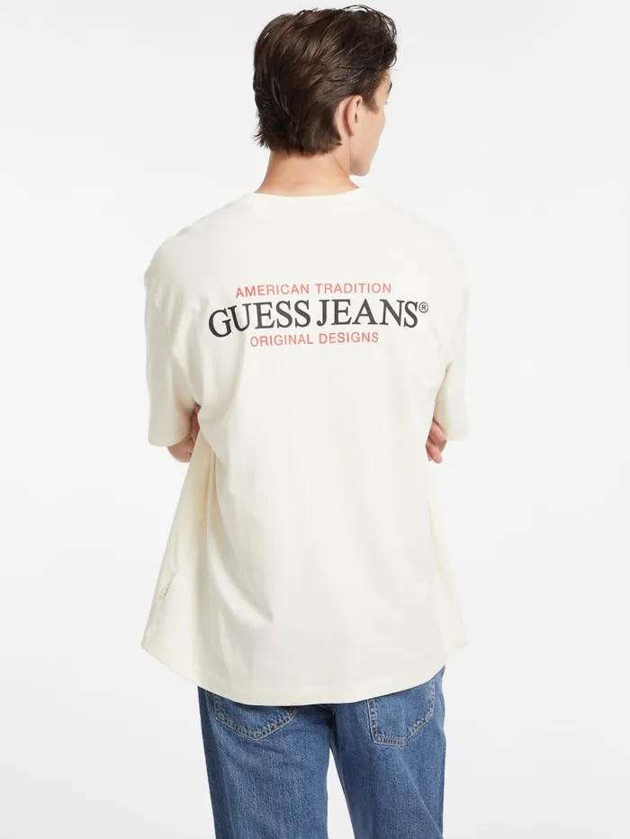 GUESS T Shirts and Tanks Oversized American Tradition Tee White 8211 Men