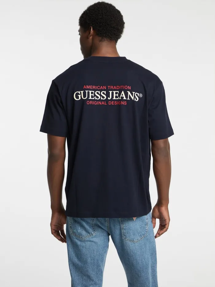 GUESS T Shirts and Tanks Oversized American Tradition Tee White 8211 Men