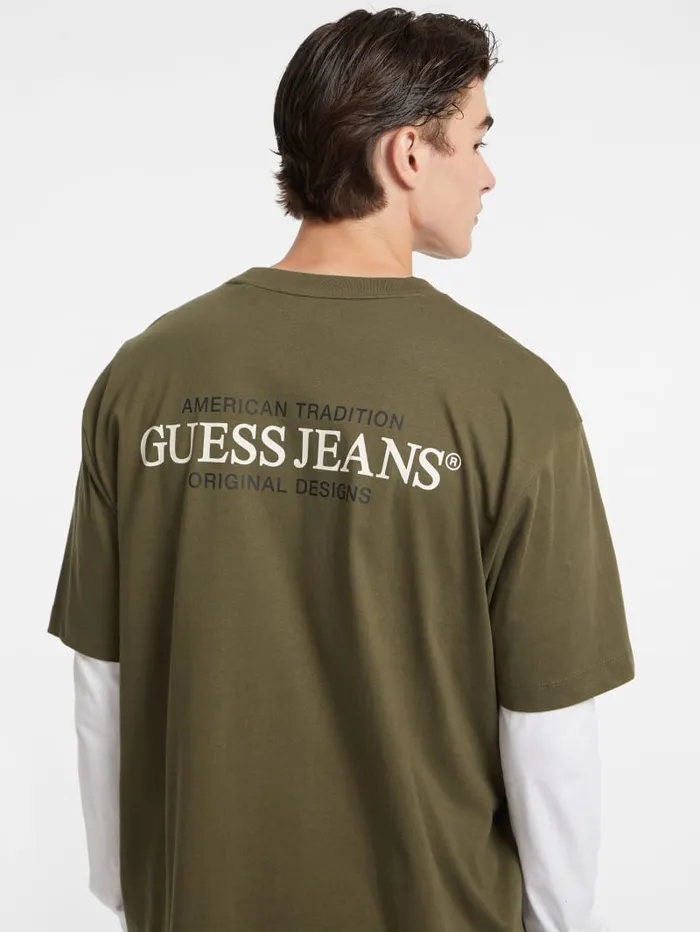 GUESS T Shirts and Tanks Oversized American Tradition Tee White 8211 Men