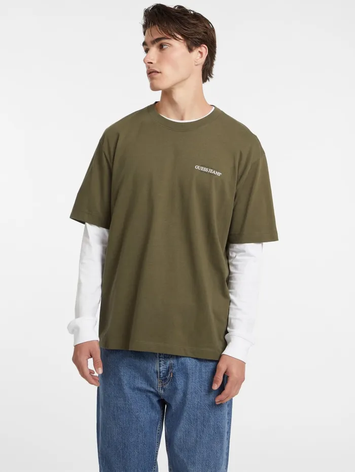 GUESS T Shirts and Tanks Oversized American Tradition Tee White 8211 Men