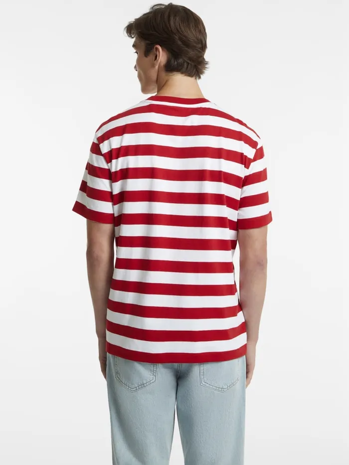 GUESS T Shirts and Tanks Striped Logo Tee Green 8211 Men