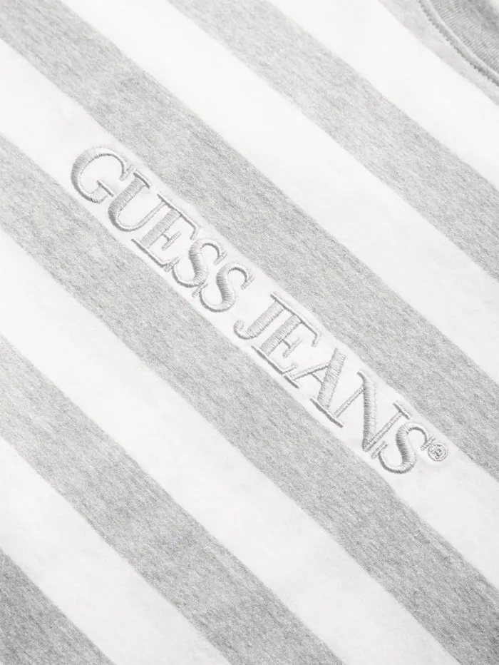 GUESS T Shirts and Tanks Striped Logo Tee Green 8211 Men