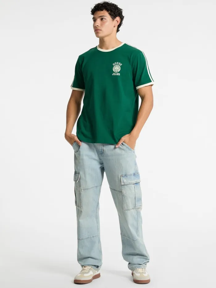 GUESS T Shirts and Tanks Striped ShortSleeve Tee Red 8211 Men