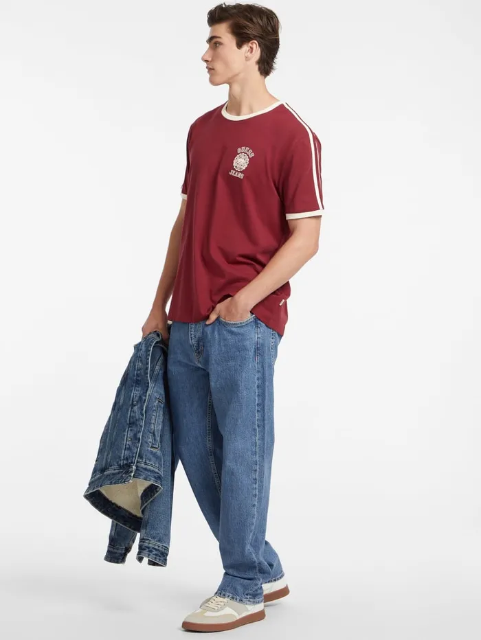 GUESS T Shirts and Tanks Striped ShortSleeve Tee Red 8211 Men