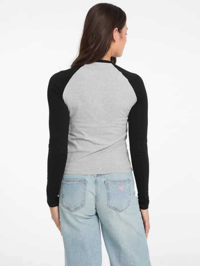 GUESS Tops and Tees Eco Crewneck Raglan Tee Blue 8211 Women