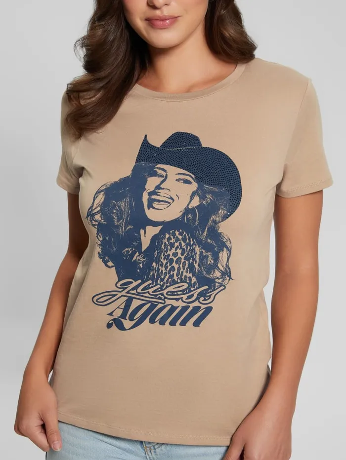 GUESS Tops Eco Again Easy Tee Beige 8211 Women