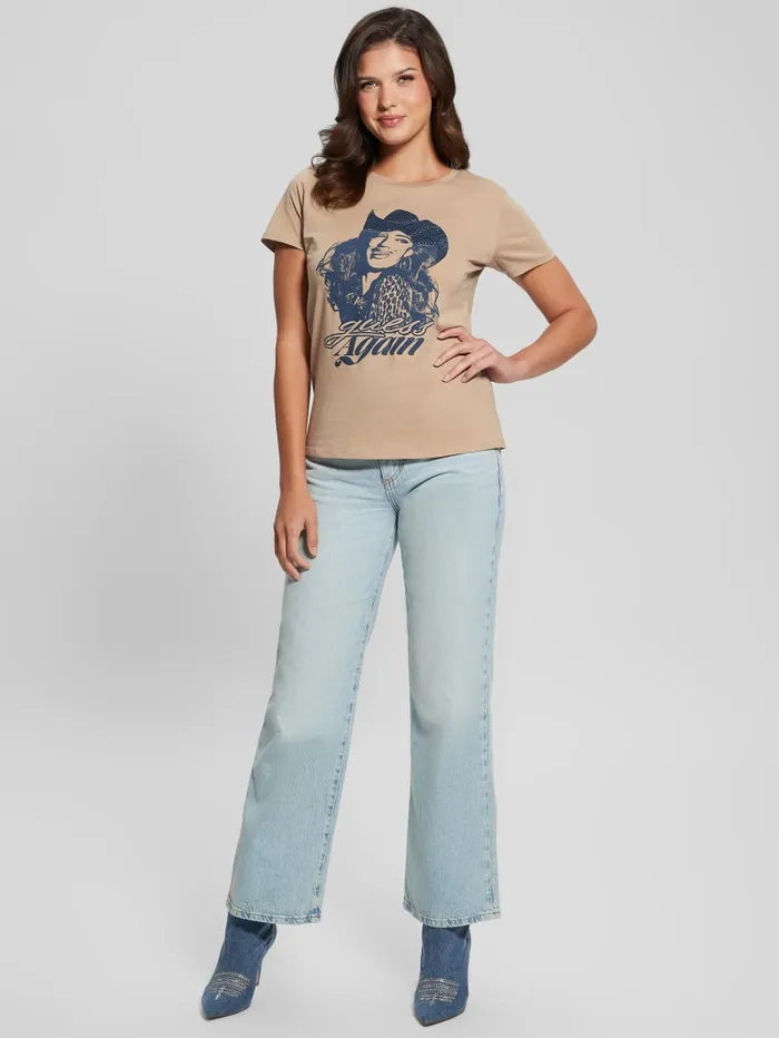 GUESS Tops Eco Again Easy Tee Beige 8211 Women