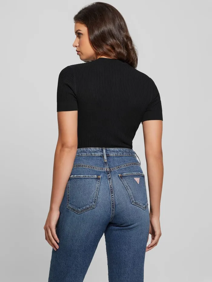 GUESS Tops Eco Anders Henley Bodysuit Beige 8211 Women