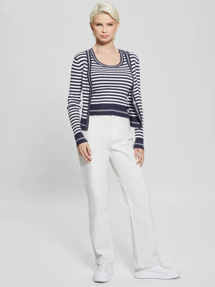 GUESS Tops Eco Stripe Ribbed Marti Tank Blue 8211 Women