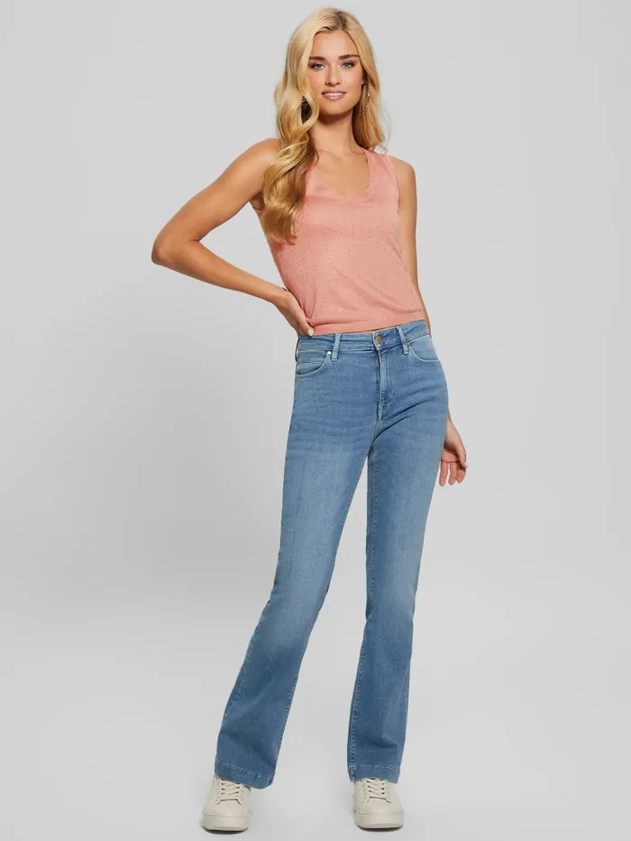 GUESS Tops Janine Rhinestone SweaterKnit Top Pink 8211 Women