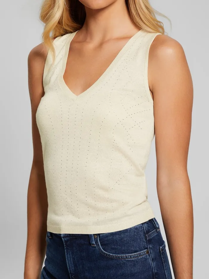 GUESS Tops Janine Rhinestone SweaterKnit Top Pink 8211 Women