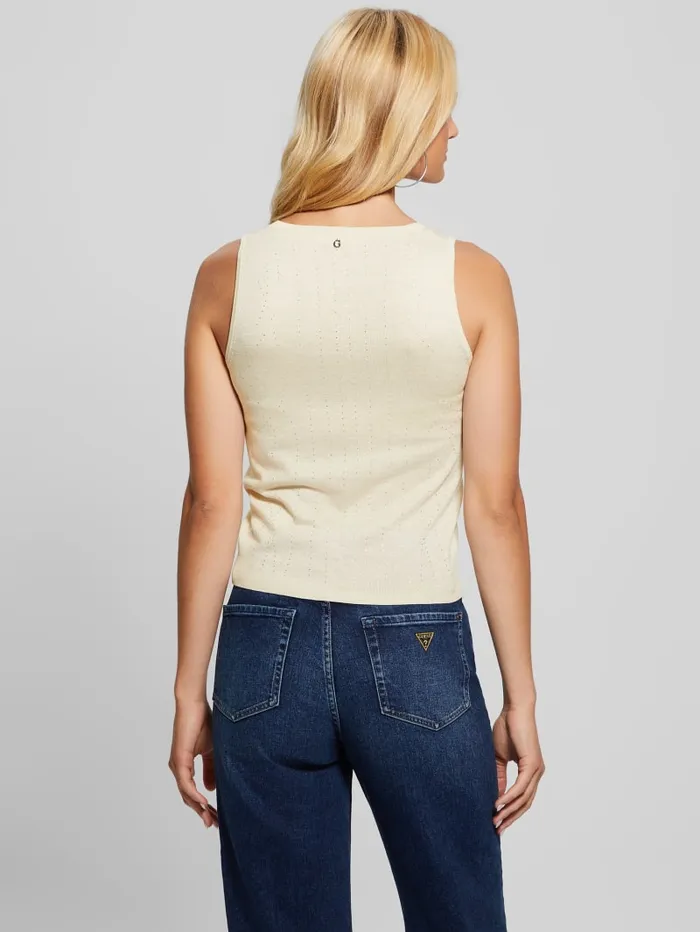 GUESS Tops Janine Rhinestone SweaterKnit Top Pink 8211 Women