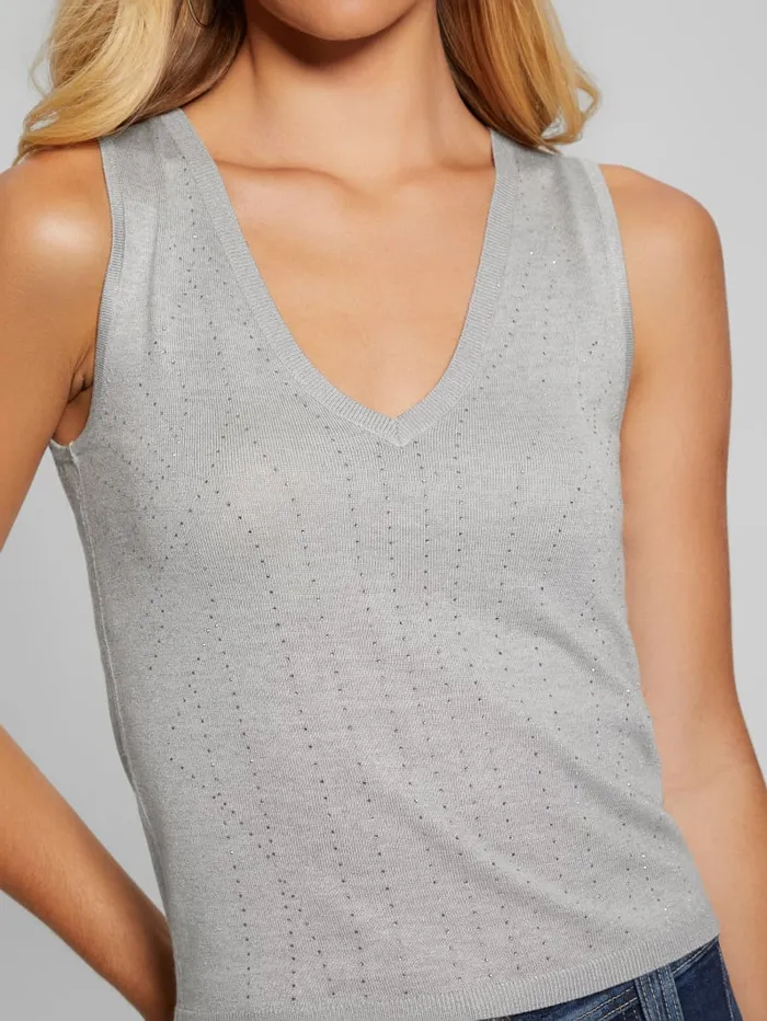 GUESS Tops Janine Rhinestone SweaterKnit Top Pink 8211 Women