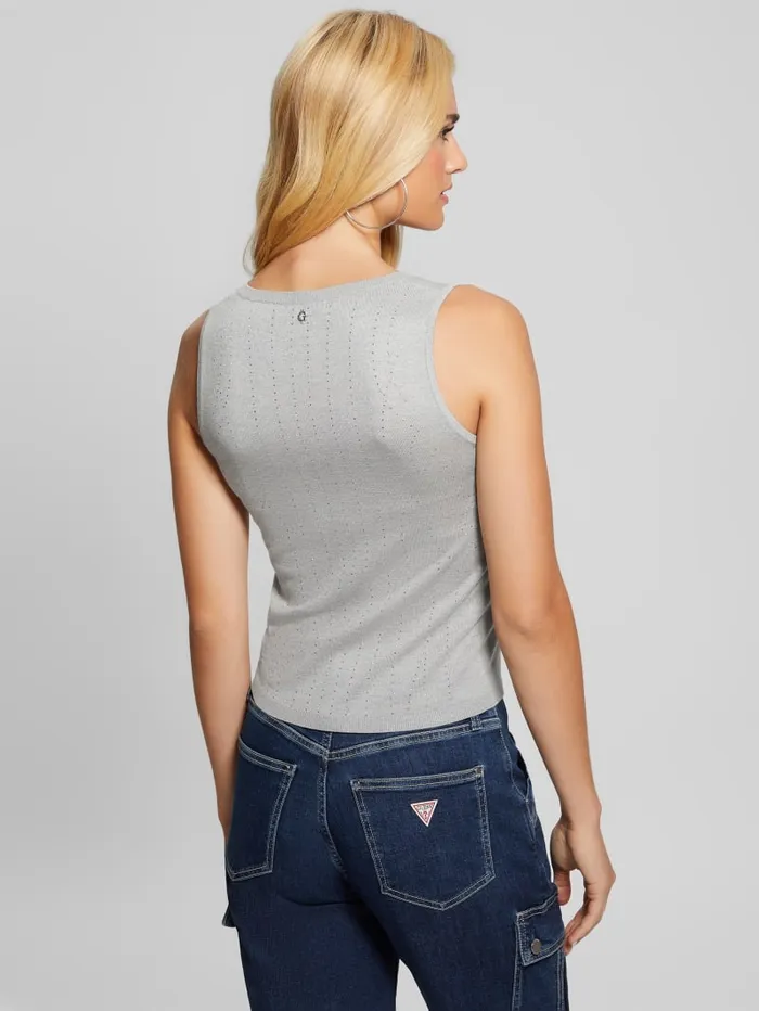 GUESS Tops Janine Rhinestone SweaterKnit Top Pink 8211 Women