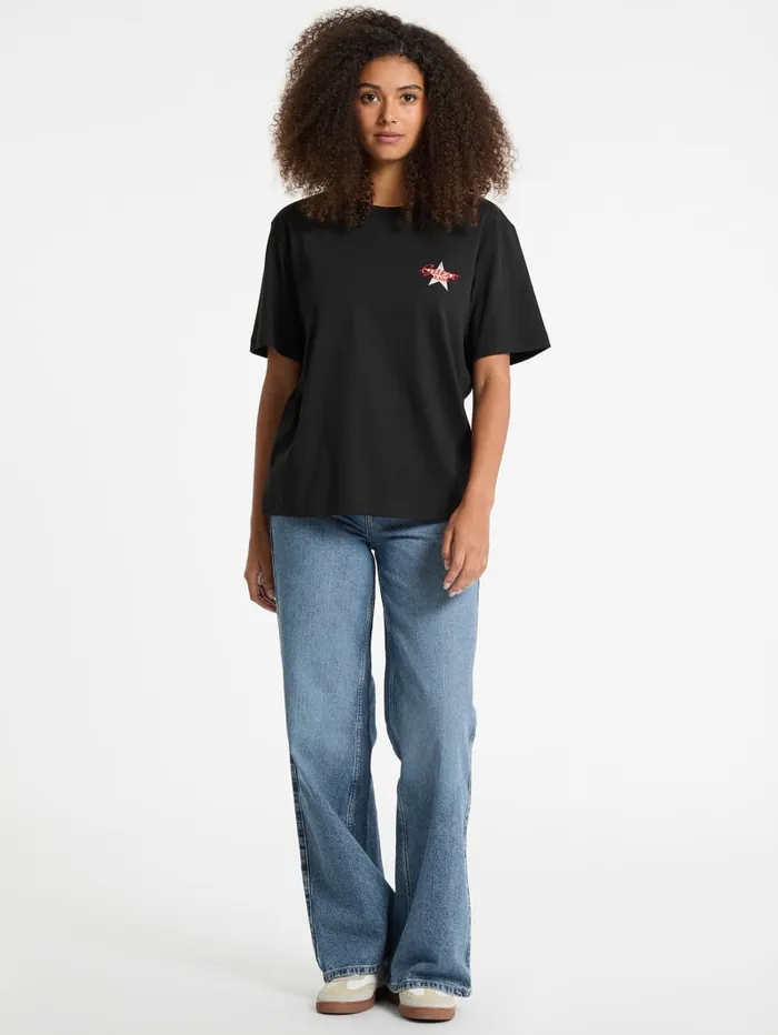 GUESS Tops Oversized Star Logo Tee Black 8211 Women