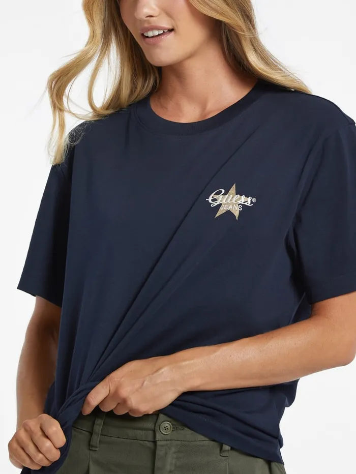 GUESS Tops Oversized Star Logo Tee Green 8211 Women