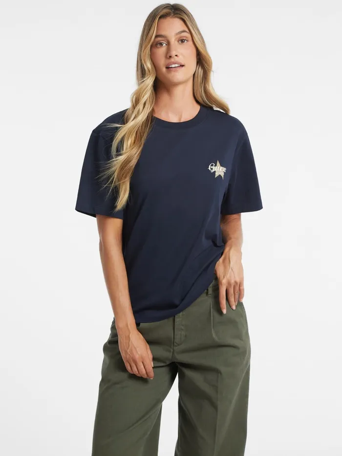 GUESS Tops Oversized Star Logo Tee Green 8211 Women