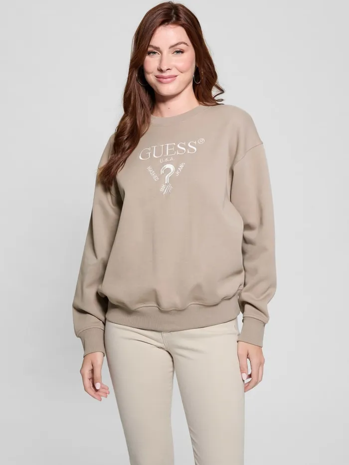 GUESS Tops Roberta Signature Sweatshirt Beige 8211 Women
