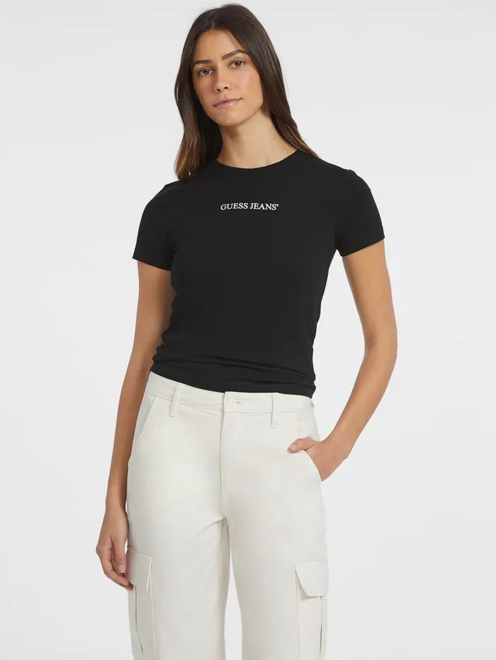 GUESS Tops Slim Logo Tee Pink 8211 Women